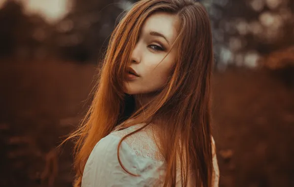 Взгляд, девушка, фон, губы, шатенка