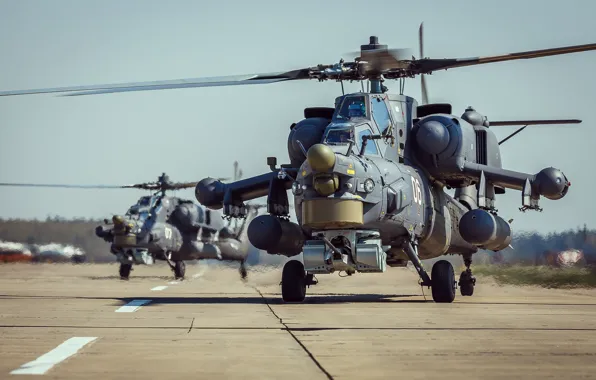 Аэродром, ударные, вертолёты, Mi-28