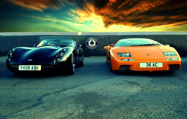 Картинка небо, Lamborghini, TVR