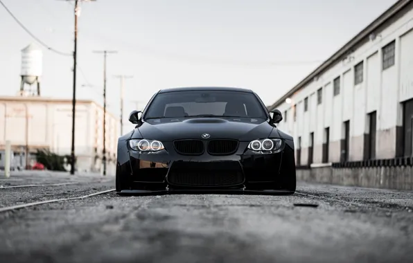 Картинка BMW, Front, Black, E92, Face, Sight