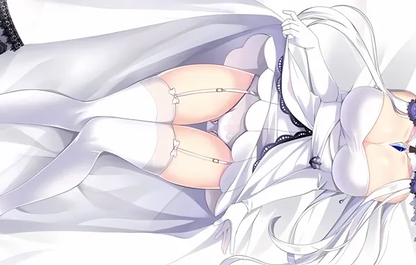 Widescreen, girl, sexy, lingerie, pantsu, cleavage, panties, thighhighs