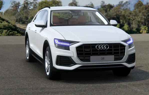 Audi, аудиQ8, ауди спорт купэ, ауди синий, audi2020, ауди Q8 белая, audi Q8 S-Line