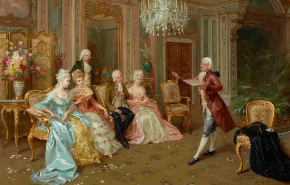 Картина, живопись, painting, Vittorio Reggianini, изящный век, 1798