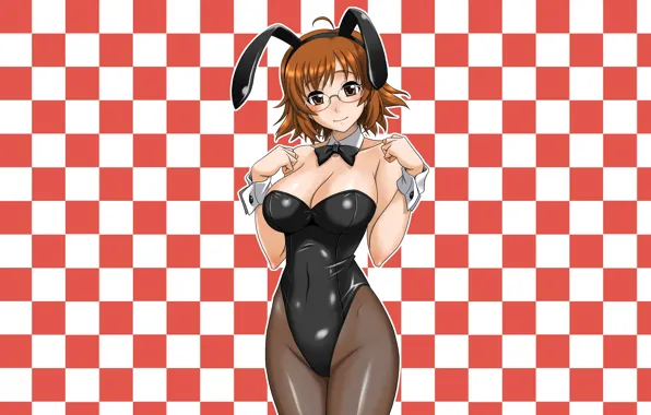 Girl, sexy, cleavage, brown hair, brown eyes, boobs, anime, beautiful