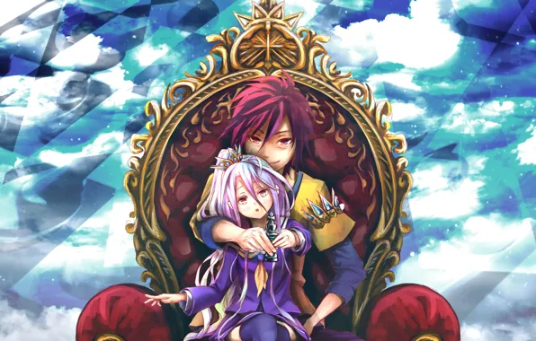 Аниме, арт, девочка, парень, двое, No Game No Life