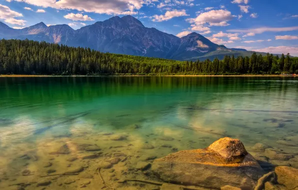 Лес, горы, озеро, forest, nature, mountains, lake