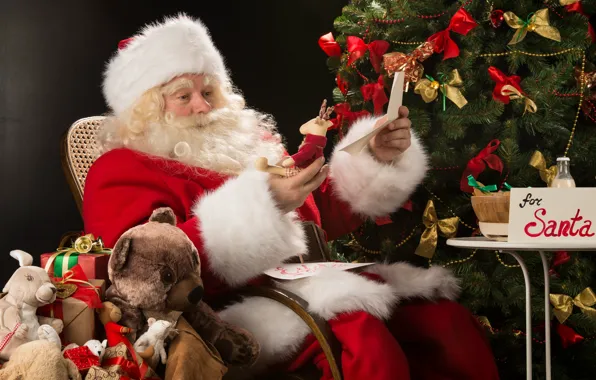 Украшения, елка, Новый Год, Рождество, подарки, Санта Клаус, happy, Дед Мороз