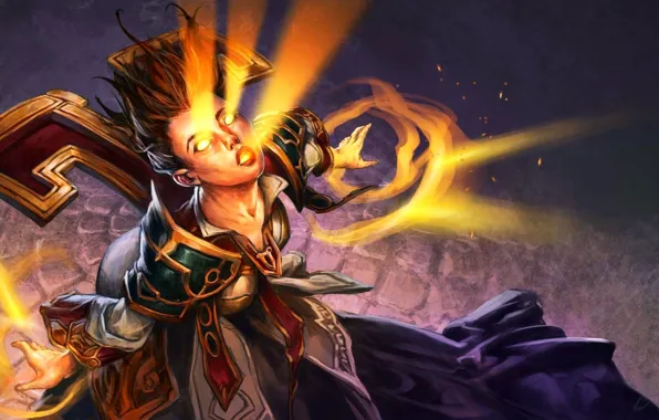 Девушка, карта, арт, WoW, World of Warcraft, жрица, Hearthstone, Свет Наару