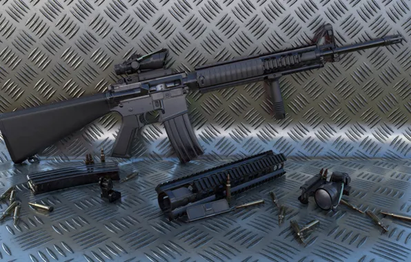 Картинка оружие, винтовка, автоматическая, M16A4