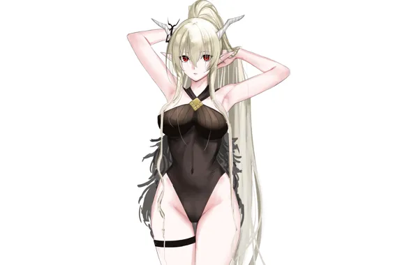 Girl, sexy, horns, sexy girl, anime, babe, sexy babe, armpit
