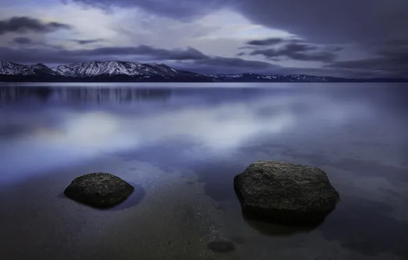 Снег, горы, природа, озеро, отражение