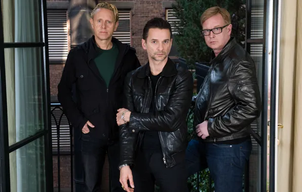 Картинка Depeche Mode, Martin Gore, David Gahan, Andrew Fletcher, состав группы