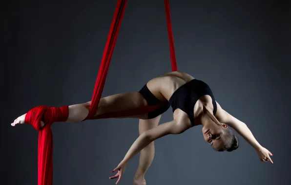 Beauty, position, technique, dexterity, Fabrics, dance in heights