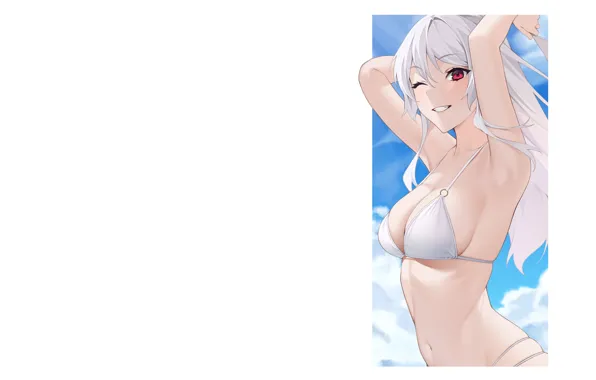 Kawaii, girl, hot, sexy, beach, sky, sea, ocean