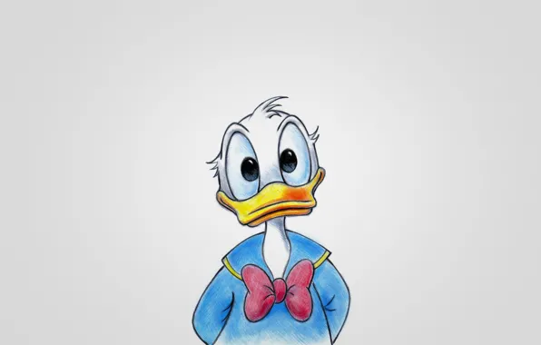 Синий, светлый фон, утка, Walt Disney, Дональд Дак, Donald Fauntleroy Duck