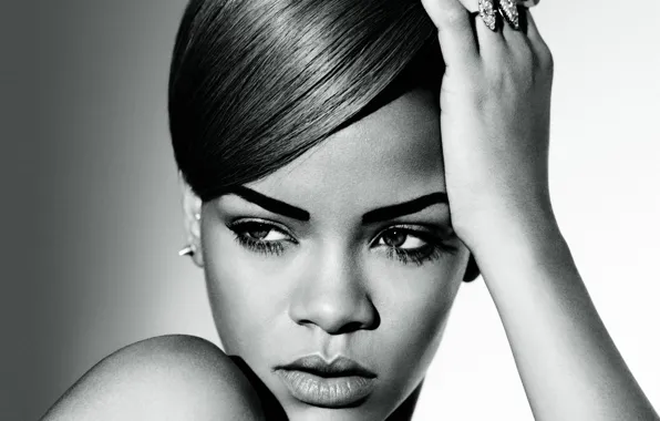 Картинка лицо, певица, Rihanna, знаменитость, Рианна