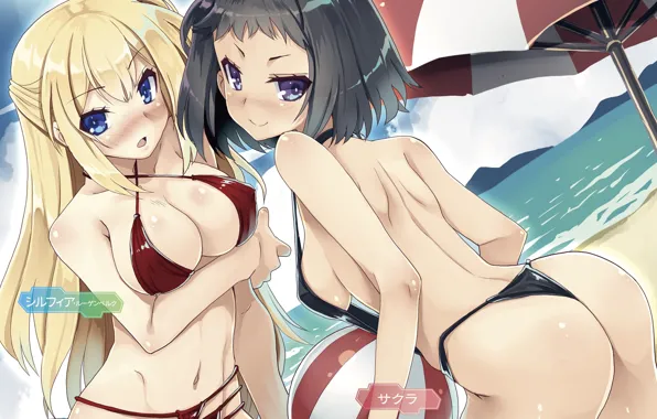 Девушки, купальники, isekai shihai no skill taker