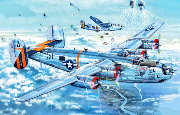 США, Liberator, B-24, B-24J, Знаменитые самолёты, Cтратегический бомбардировщик