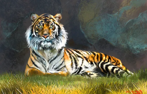 Картинка Тигр, арт, Tiger