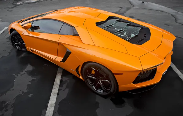 Lamborghini, Ламборджини, Orange, LP700-4, Aventador, Авентадор