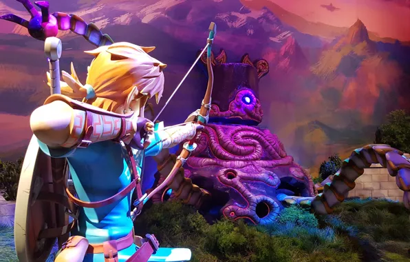 Fantasy, game, bow, The Legend of Zelda, arrow, vegetation, Zelda, montain