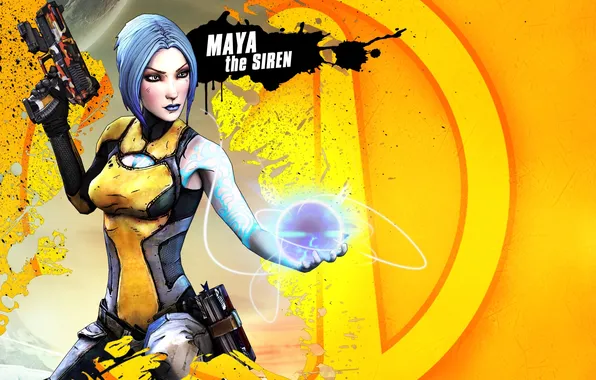 Картинка девушка, оружие, Майя, Maya, Сирена, RPG, 2K Games, Borderlands 2