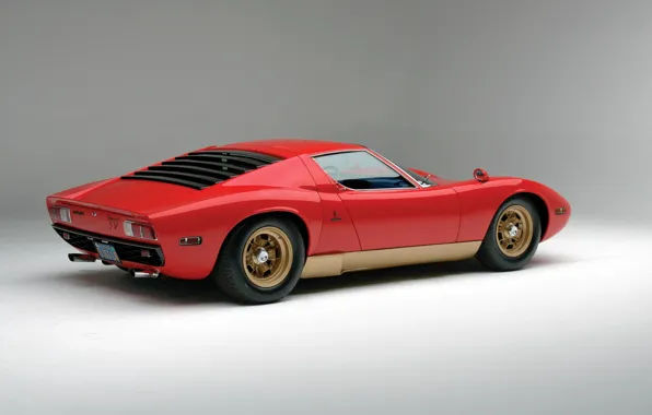 Красный, Авто, Lamborghini, Красная, Машина, Фон, 1971, Автомобиль