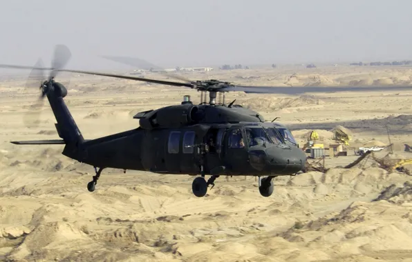 Машины, пустыня, UH-60, Black Hawk