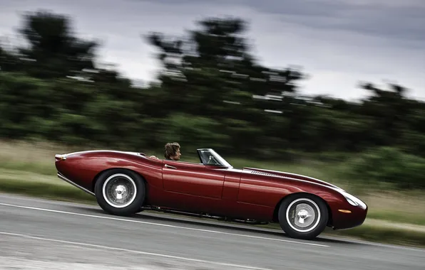 Картинка дорога, машина, авто, ретро, обои, скорость, Jaguar, тачка