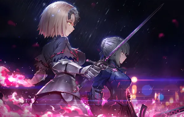 Картинка оружие, девушки, меч, аниме, арт, Fate/Grand Order, Судьба/великая Кампания