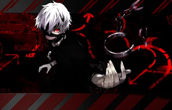 Взгляд, рука, парень, Tokyo Ghoul, Токийский гуль, Канеки Кен