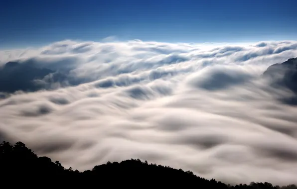 Облака, горы, Taiwan, Mt. Ho-Hwan Clouds in Nantou