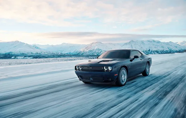 Car, Dodge, Dodge Challenger, snow, montain, GT, Dodge Challenger GT