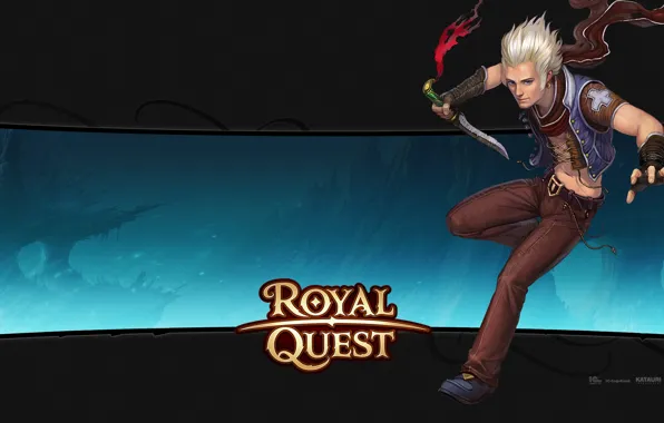 Картинка кинжал, парень, блондин, Royal Quest, Katauri Interactive
