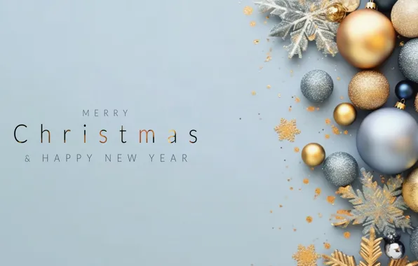 Украшения, шары, Новый Год, Рождество, golden, new year, happy, Christmas