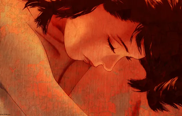 Картинка лицо, профиль, art, закрытые глаза, Satoshi Kon