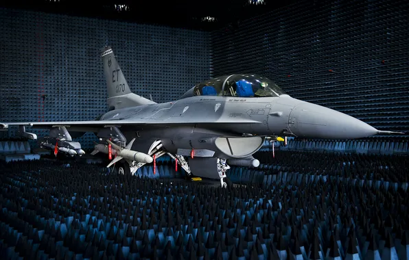 Картинка истребитель, F-16, Fighting Falcon, многоцелевой, тестирование