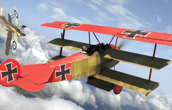 Арт, триплан, red baron, roen911, Fokker Dr.I, Красный Барон, Манфред фон, Der Rote Baron