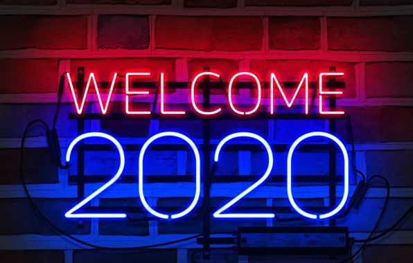 Картинка neon, happy new year, neon sign, my works, 2020 new year