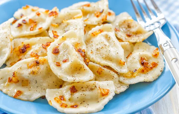 Мясо, hot, вилка, специи, тесто, пельмени, spice, pelmeni