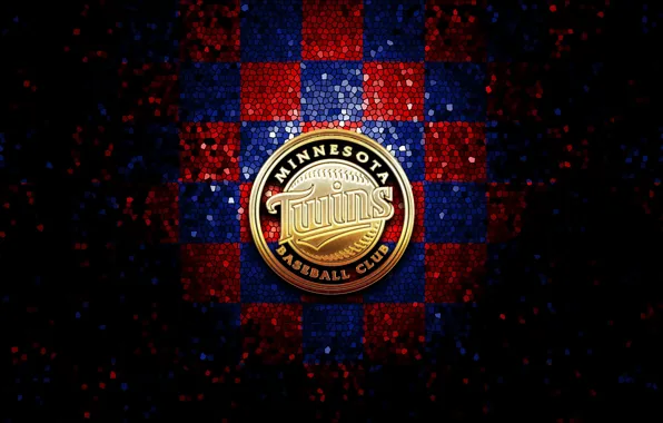 Wallpaper, sport, logo, baseball, glitter, checkered, MLB, Minnesota Twins