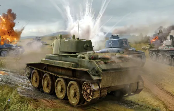 Великая отечественная война, БТ-7, LT vz.35, танковый бой