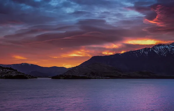 Картинка утро, Новая Зеландия, Южный остров, озеро Текапо