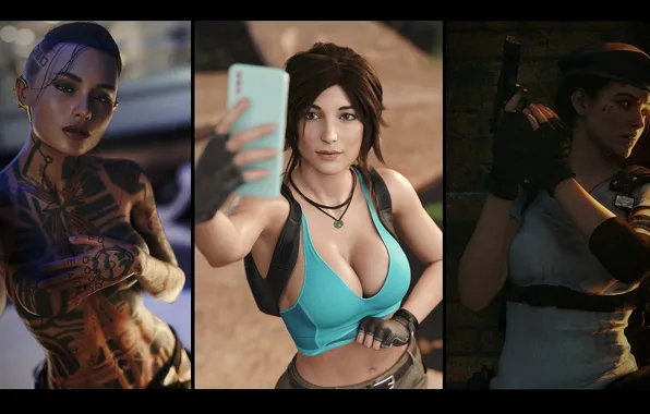 Lara croft, tomb raider, resident evil, mass effect, jack, jill valentine, subject zero