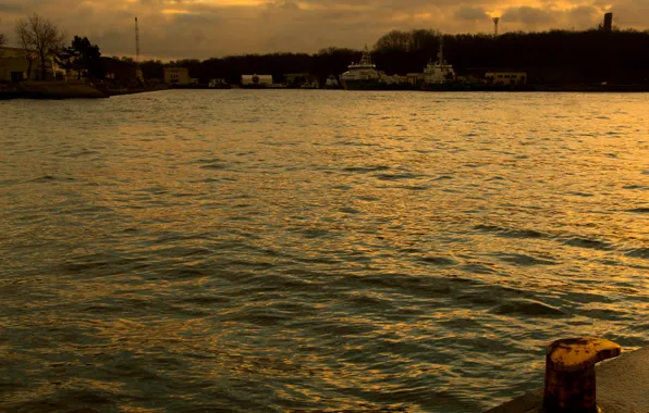Sea, sunset, water