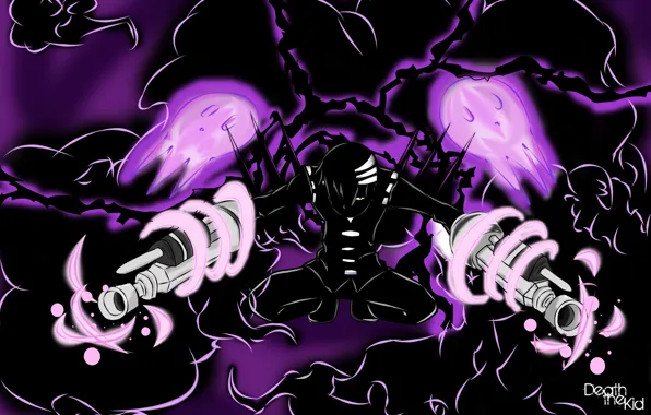 Оружие, тьма, аниме, парень, Пожиратель душ, Soul Eater, Death the Kid