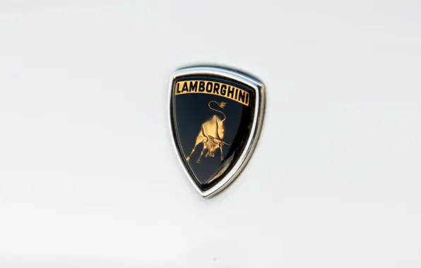 Lamborghini, Белый, Машина, Лого, Бык, 1969, Логотип, Автомобиль
