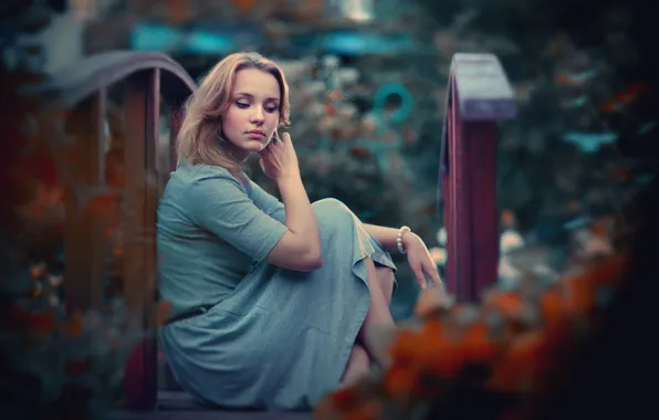 Взгляд, девушка, фон