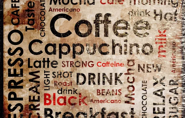 Надписи, кофе, coffee, espresso, drink hot, cappuchino, latte, americano