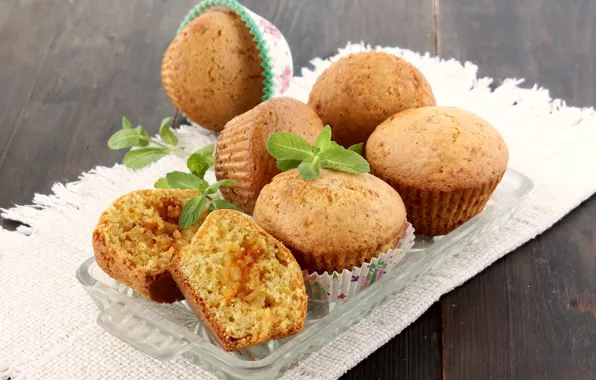 Картинка мята, кексы, начинка, маффины